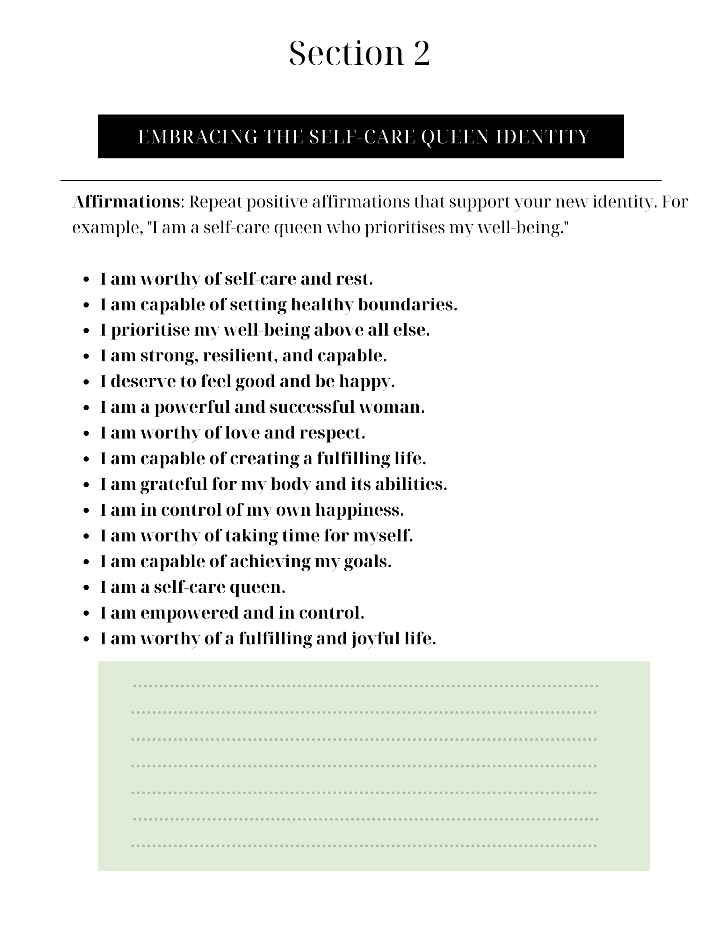 Self-Care Queen Workbook: Shift Your Identity, Elevate Your Well-being